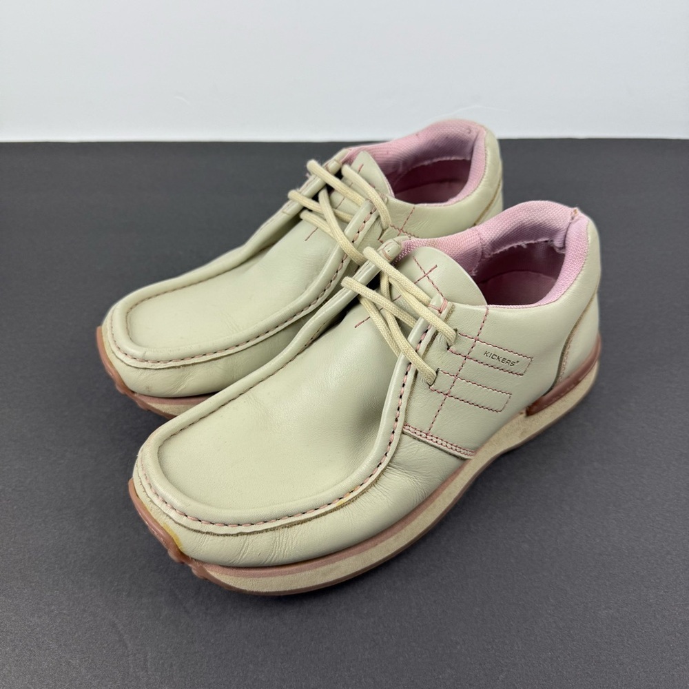 Vintage‎ Kickers Shoes 39 Womens Lace Up Leather Moccasin Style Comfort Portuga